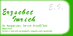 erzsebet imrich business card